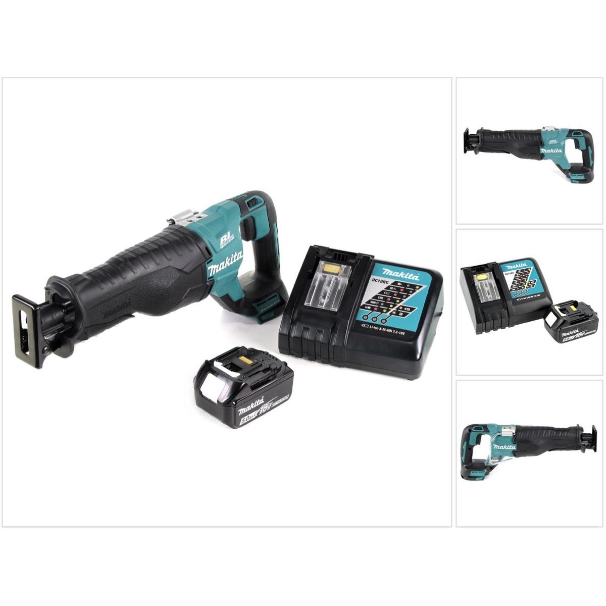 Makita, Säbelsäge, DJR 187 RT1 Akku Reciprosäge 18 V Brushless Säbelsäge + 1x 5,0 Ah Akku + Ladegerät