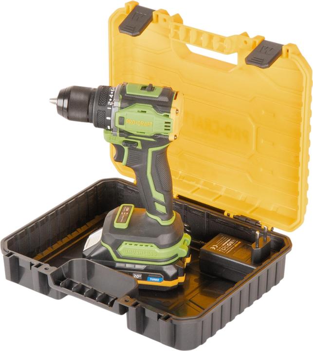 Produktbild Procraft PA18Pro Akku Bohrschrauber 20 V 30 Nm Brushless + 1x Akku 1,5 Ah + Ladegerät + Koffer