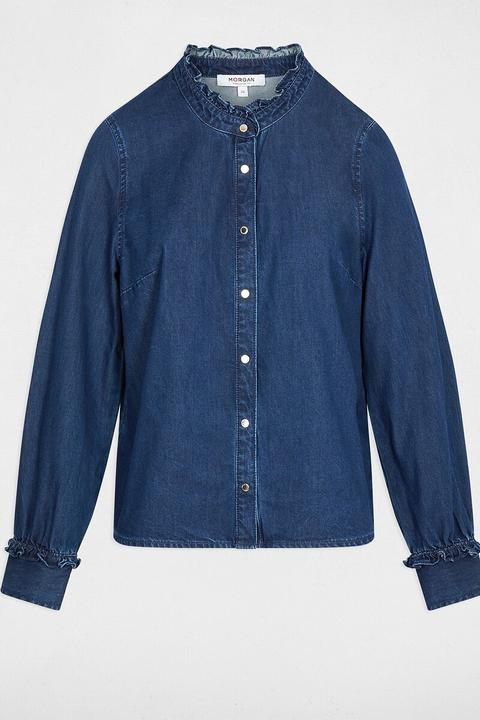 Produktbild Morgan Jeansbluse mit Mao-Kragen (32)