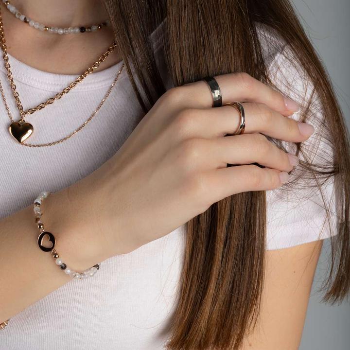 Produktbild Bijouteria Armband (19 cm, Achat, Edelstahl, PVD Beschichtung (goldfarbig))