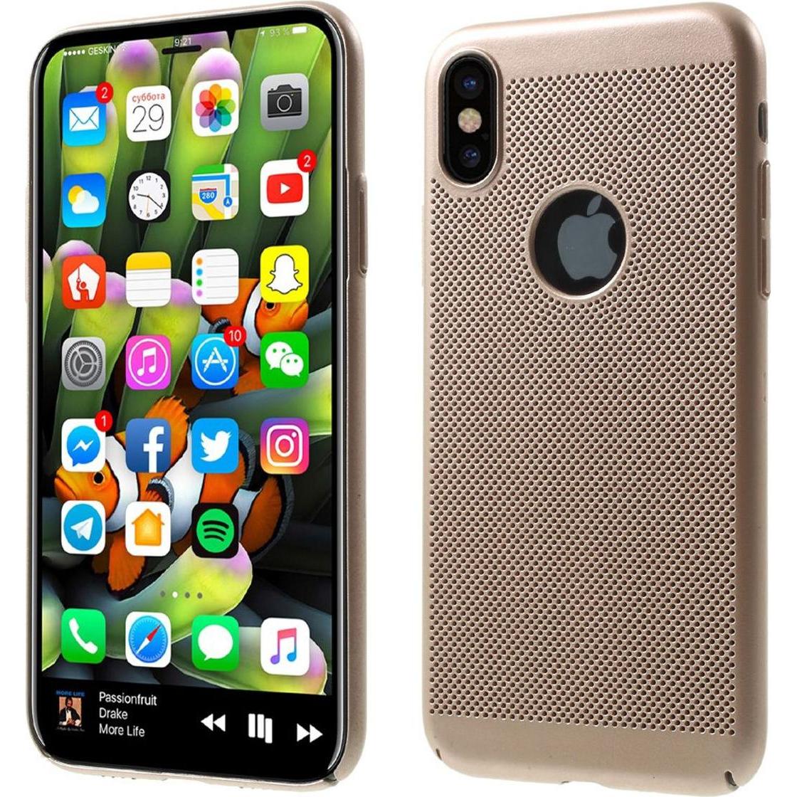 König Design Apple iPhone X Hülle Case Handy Cover Schutz Tasche Schutzhülle Bumper Etui Gold (Apple iPhone X), Smartpho...
