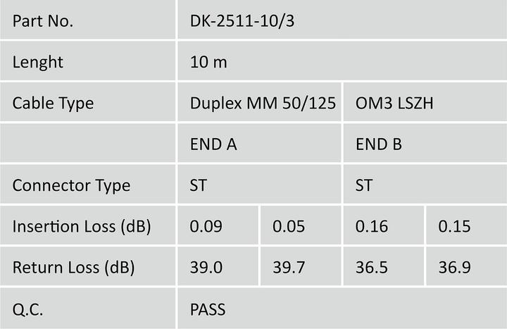 Produktbild Digitus LWL Multimode OM 3 Patchkabel, ST / ST (10 m)
