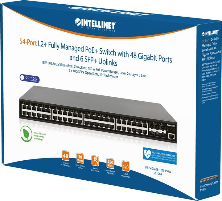 Produktbild Intellinet 54-Port L2+ Fully Managed PoE+ Switch mit 48 Gigabit Ports und 6 SFP+ Uplinks (54 Ports)