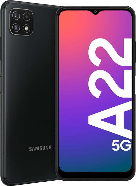 Produktbild Samsung Galaxy A22 5G EU (64 GB, Gray, 6.60", Hybrid Dual SIM + eSIM, 48 Mpx, 5G)