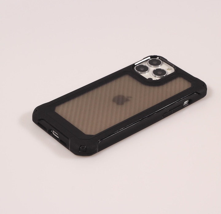 Actual product image PhoneLook Coque Cover Military Élite avec dos en carbone semi-transparent (Apple iPhone 14 Pro Max)