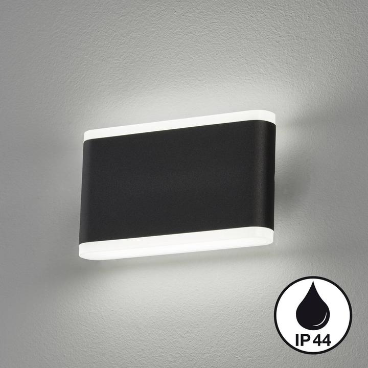 Actual product image Fischer & Honsel Honsel Scounce LED wall light 2-fold 10.4W warm white acrylic glass sand black IP44 30559 (IP44)