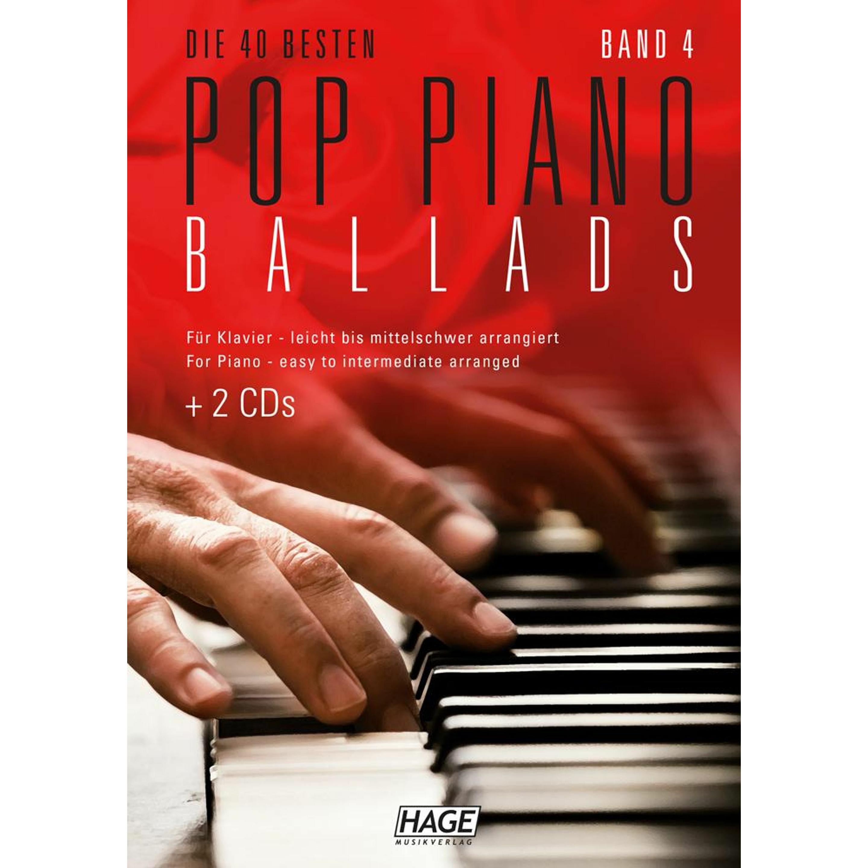 Pop Piano Ballads 4 (mit 2 CDs), Sachbücher von HAGE Musikverlag