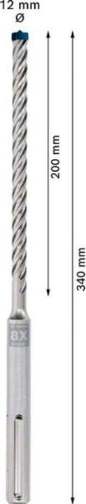Image du produit Bosch Professional Zubehör Foret marteau EXPERT SDS max-8X, 12 x 200 x 340 mm (12 mm)