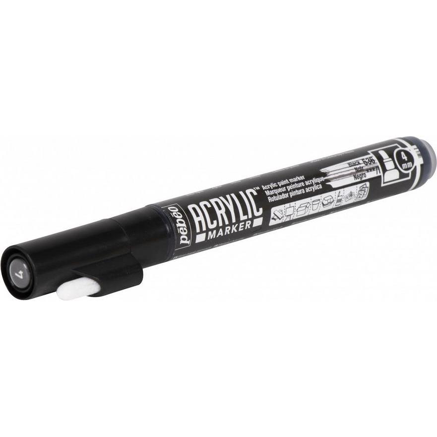 Thumbnail - Pebeo, Marker, Acrylic Marker Medium Rundspitze 4mm (Schwarz, 4 mm)