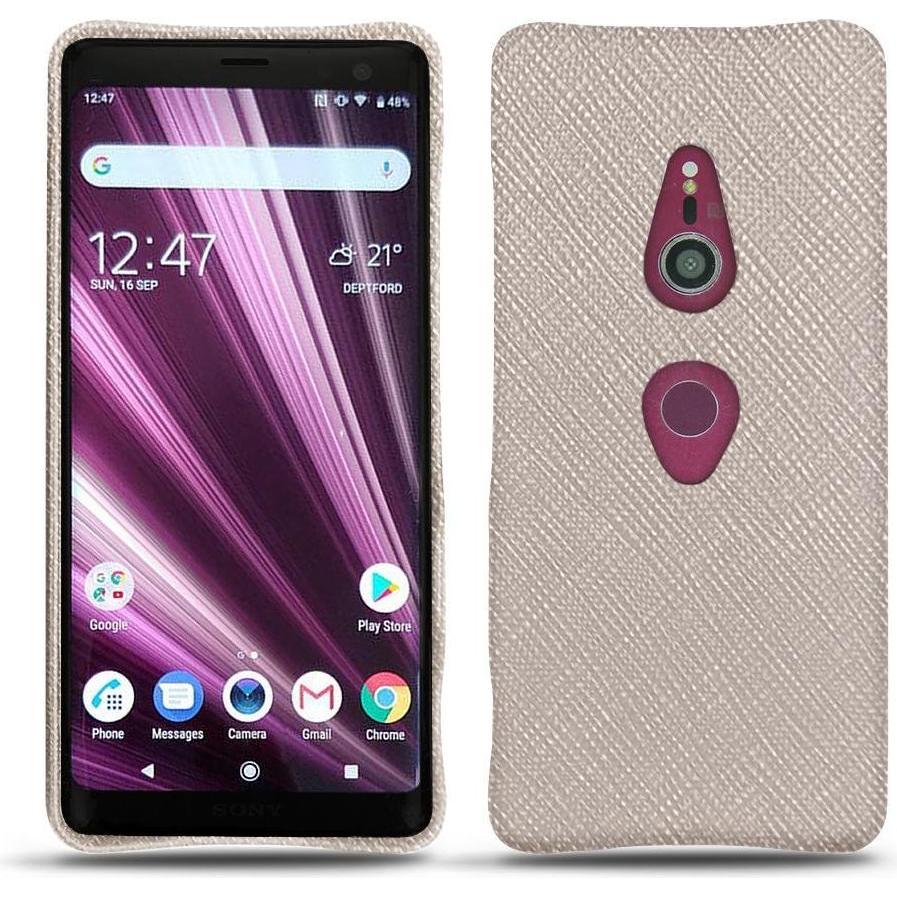 Noreve Lederschutzhülle (Sony Xperia XZ3), Smartphone Hülle, Beige