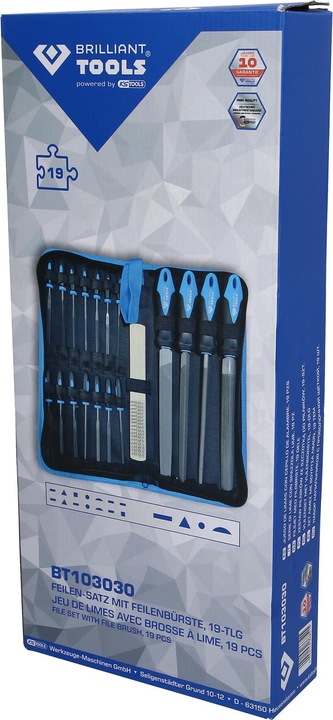 Produktbild Brilliant Tools Feilen-Satz mit Feilenbürste, 19-tlg (Hieb 0)