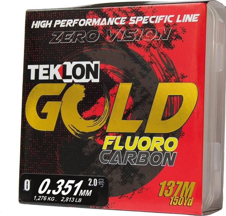 Teklon Gold Fluorocarbon - Vislijn - Fluorocarbon - 137meter - Diameter 0.351mm - Trekkracht 10.37kg Eftta (10.37 kg, 0.35 mm)
