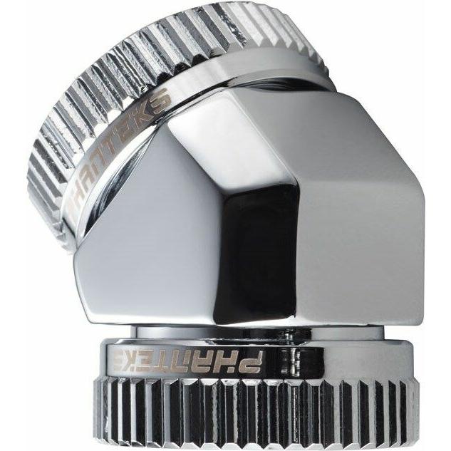 Phanteks Glacier Adapter 45 Grad 16mm AD auf 16mm AD Hardtube, Wasserkühlung Anschluss, Silber