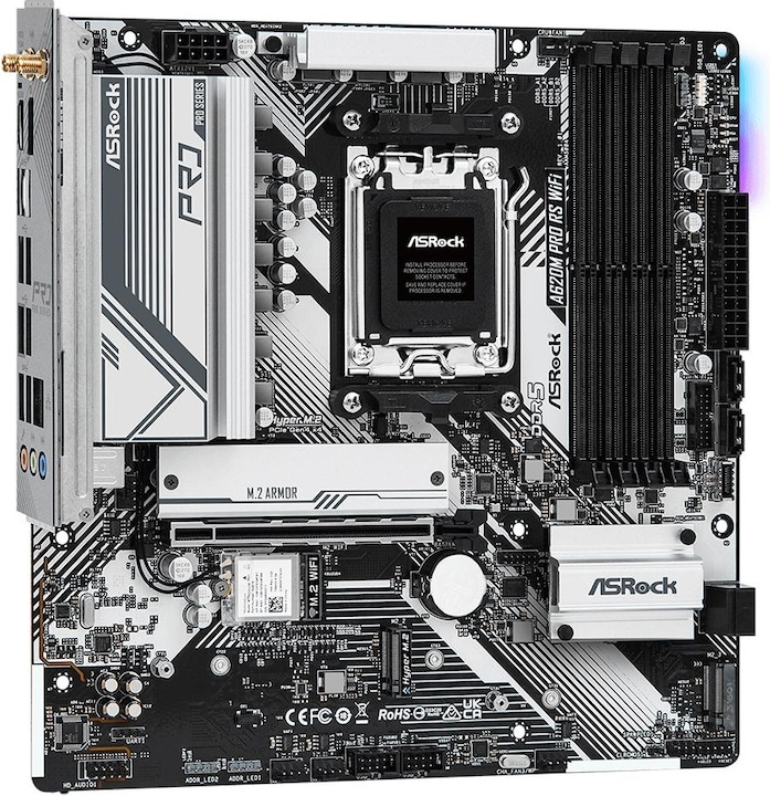 Image du produit AsRock MB AMD AM5 A620M PRO RS WiFi (AM5, AMD A620, mATX)