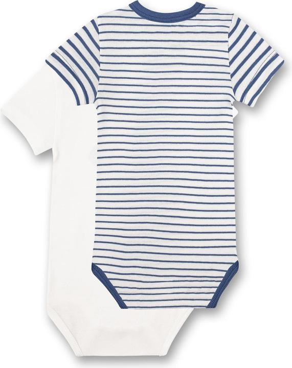 Produktbild Sanetta Kurzarm-Body 2er Pack Blau/Weiss Gr. 56 (56)