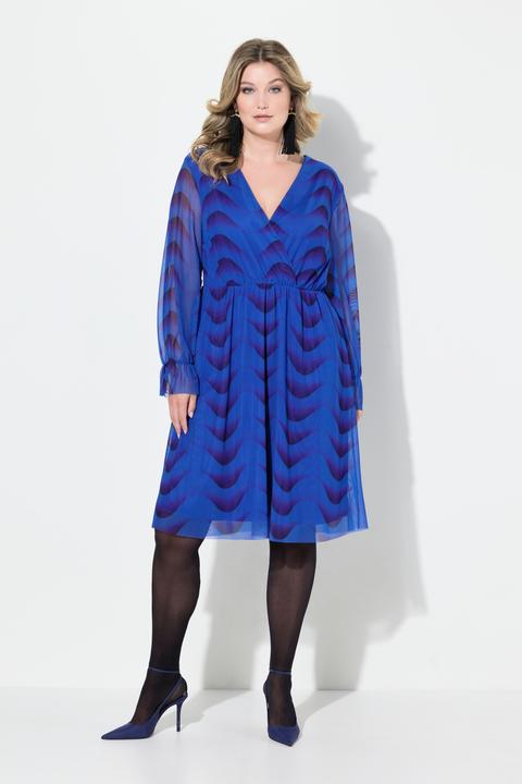 Produktbild Miamoda Kleid, A-Linie, Mesh mit Alloverdruck, Langarm (52)
