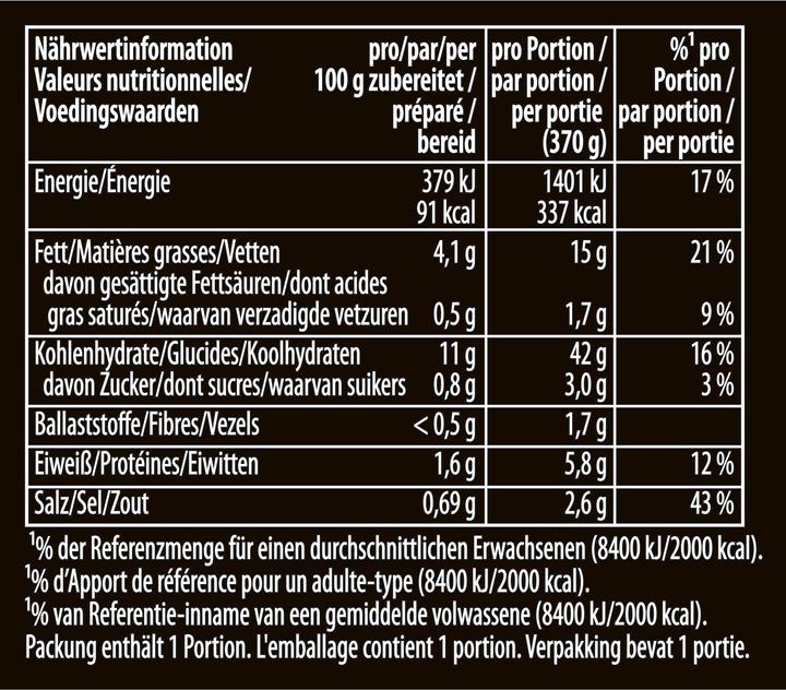 Valeurs nutritives et ingrédients Knorr Asia Noodles Thai sachet, Nouilles Asiatiques Snack, prêt en seulement 3 minutes (70 g)