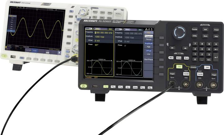 Produktbild Voltcraft 250 MHz Zweikanal-Arbiträr-Signalgenerator mit Touchscreen-Bedienung