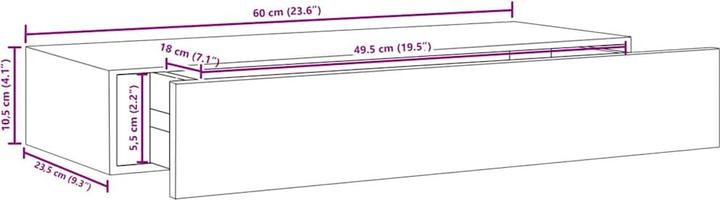Immagine prodotto vidaXL Rourke (60 x 23.50 x 10 cm)