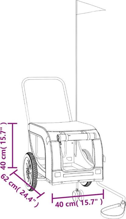 Produktbild VidaXL Fahrradanhänger Hunde Oxford-Gewebe & Eisen