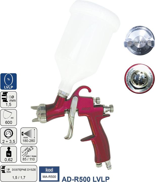 Actual product image Adler PAINT GUN LVLP 1,5 mm AD-R500