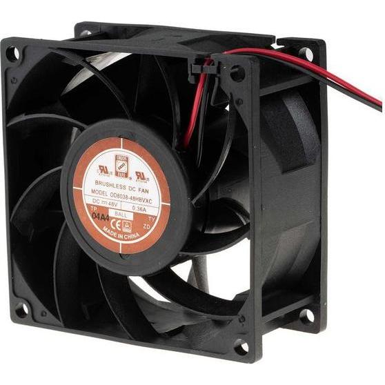 RS PRO DC vane axial fan, 80mm 168cu.m/h 48Vdc (80 mm), Ventola PC