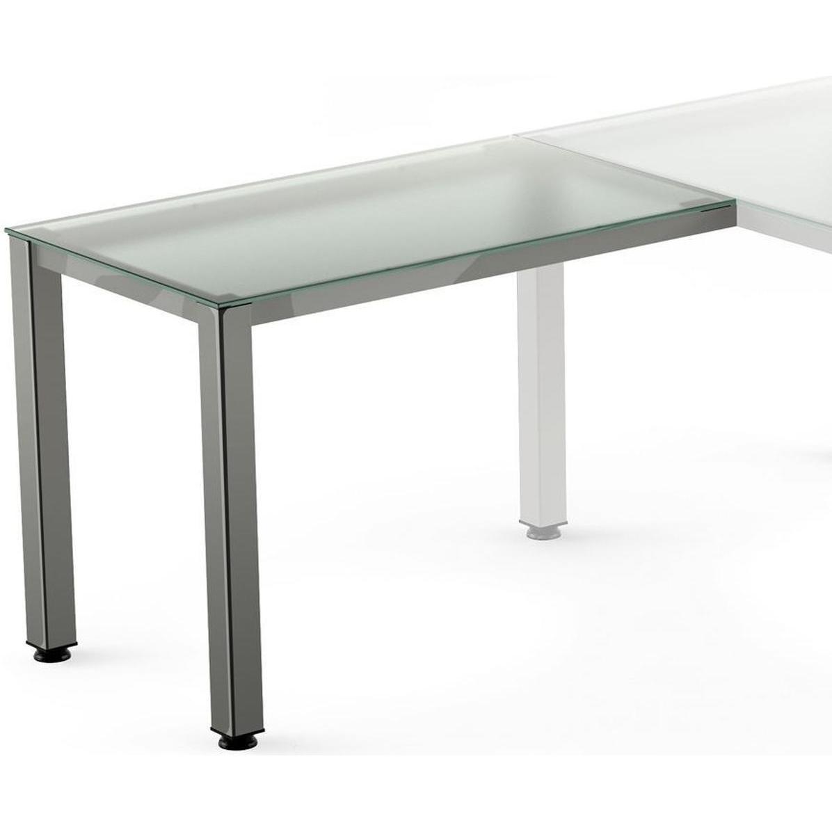 Rocada, Schreibtisch, Anstelltisch Executive BxTxH 100x60x73cm Gestell verchromt Platte Glas satiniert (100 x 60 x 73 cm...