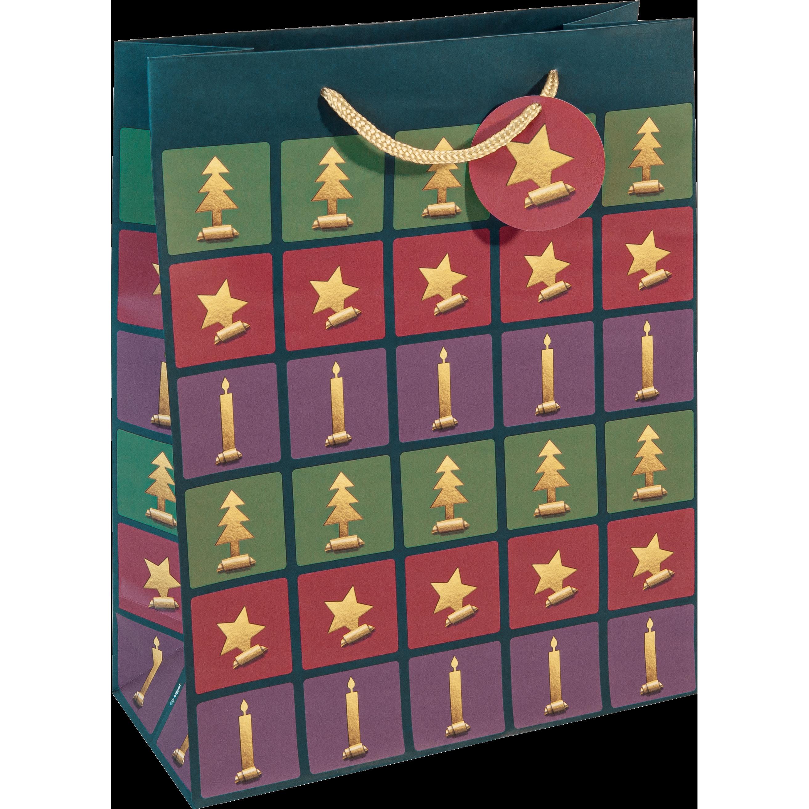 Sigel, Geschenkverpackung, Weihnachts-Geschenktüte "Cut-out style", gross Geschenktasche aus Papier, 157 g/qm, Oberfläch...