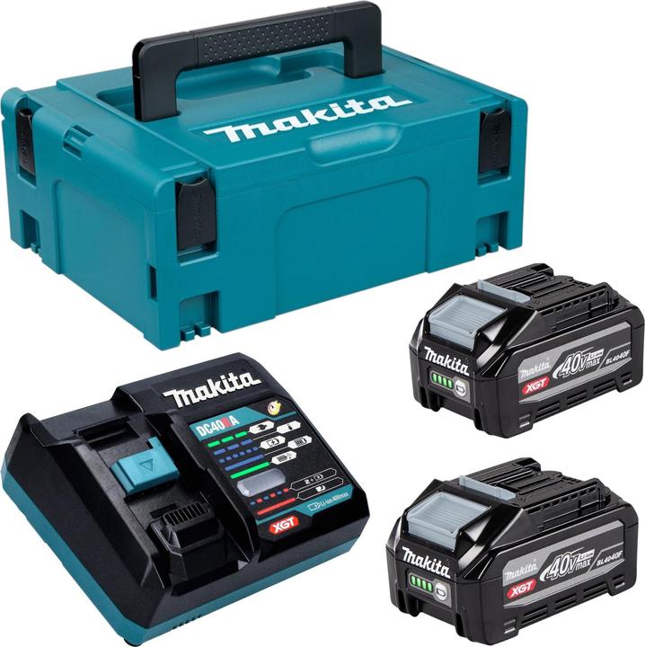 Produktbild Makita Power Source Kit 2x BL 4040 F Akku 40 V max. 4,0 Ah XGT ( 2x 1910N6-8 ) + DC 40 RA Ladegerät (40 V)