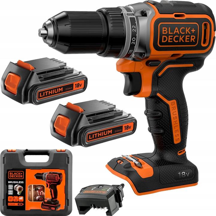 Image du produit Black & Decker BLACK+DECKER BL186K1B2-QW Broyeur/Broussailleuse sans fil - 18V - incl. 2 accus, chargeur et valise (Perceuse-visseuse)