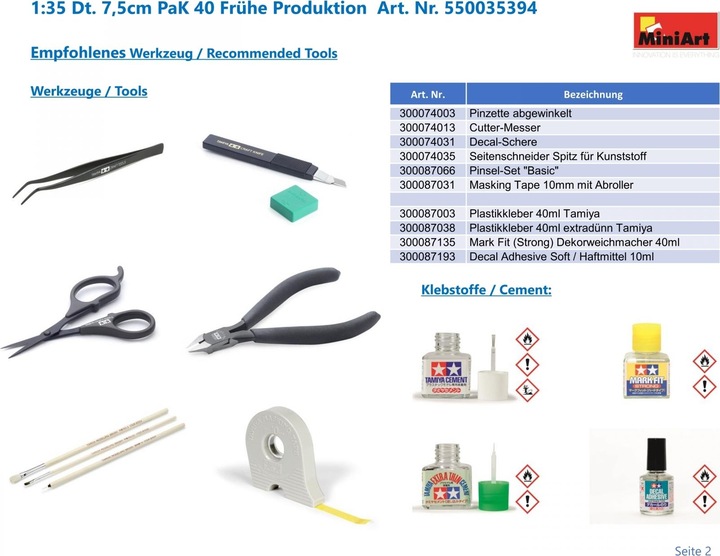 Immagine prodotto Mini art Cannone anticarro tedesco da 7,5 cm PaK 40. Produzione iniziale