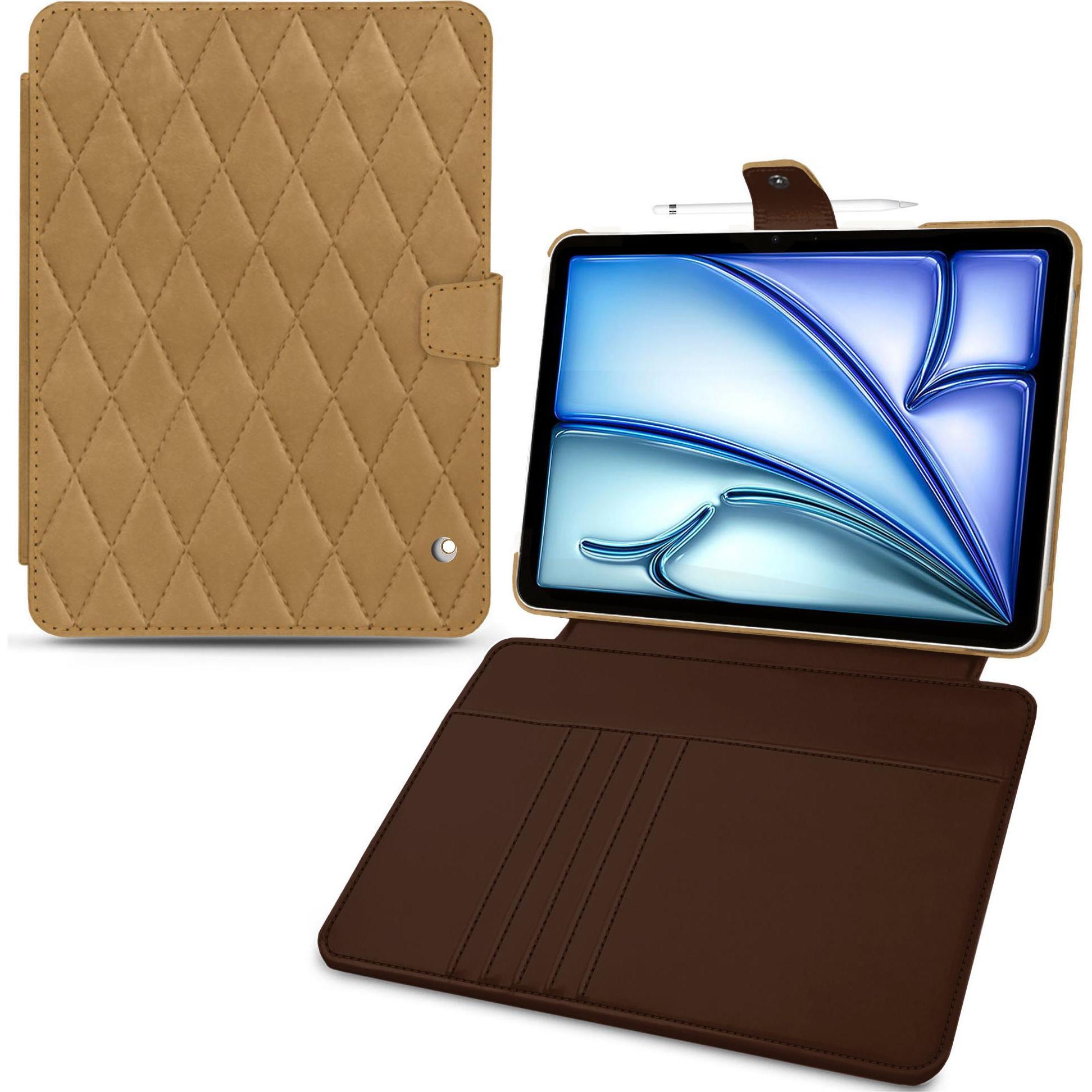 Noreve Lederschutzhülle Wallet (iPad Air 2022 (5. Gen), iPad Air 2020 (4. Gen)), Tablet Hülle, Braun