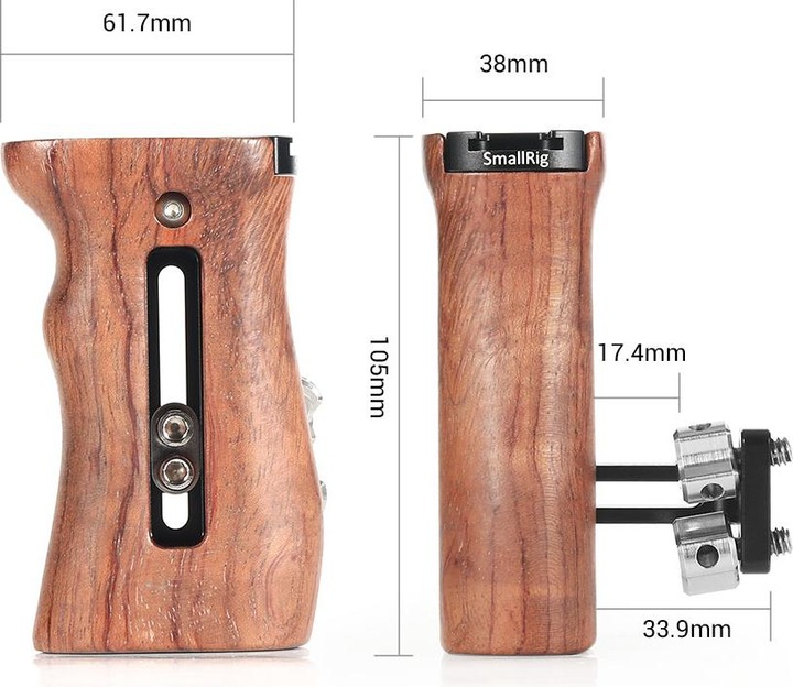 Immagine prodotto SmallRig 2093B Maniglia laterale universale in legno (Impugnatura)