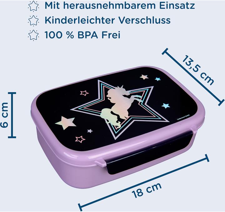 Produktbild Scooli Lunchbox Einhorn Lila/Schwarz