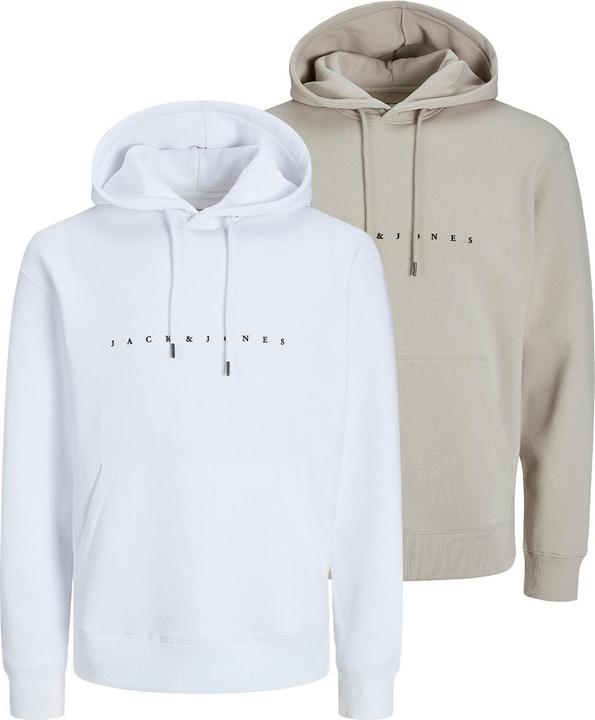Produktbild Jack & Jones - Star - Sweatshirt / Hoodie - 2er Pack (3XL Beige / weiss) (3XL)