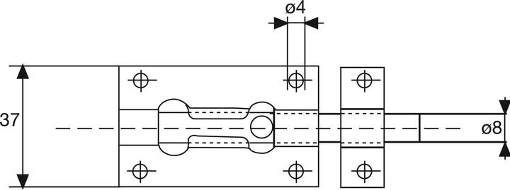Produktbild Ibfm Standard Bolzenriegel Grendelriegel Länge 120 mm, Türriegel Stahl verzinkt (1 Stk.)