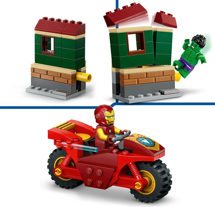 Immagine prodotto LEGO Iron Man con la moto e Hulk (76287, LEGO Marvel)