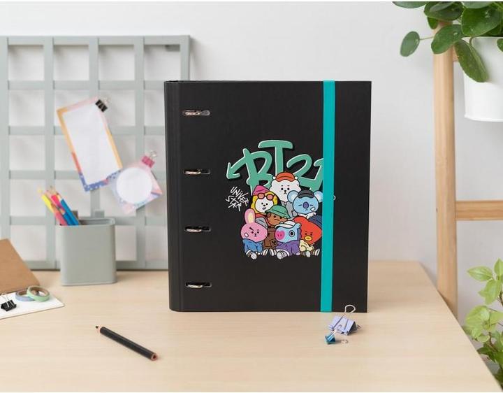 Actual product image BT21 - A4 folder from the Street Mood collection (4 rings, elasticated band) (A4, 1 Piece)