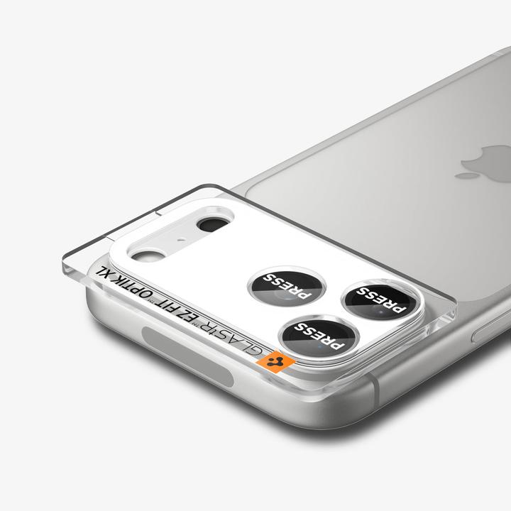 Actual product image Spigen Optik Pro XL EZ Fit iPhone 17 Pro Max Lens Protector Silver (2 pcs., Apple iPhone 17 Pro Max)