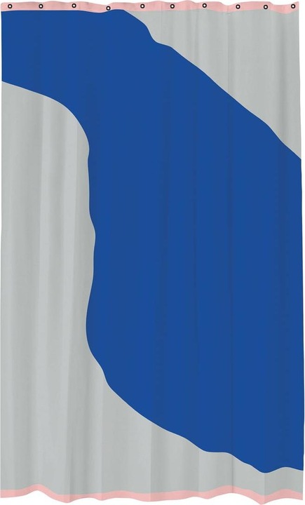 Actual product image Mette Ditmer NOVA ARTE shower curtain - Light grey / Cobalt