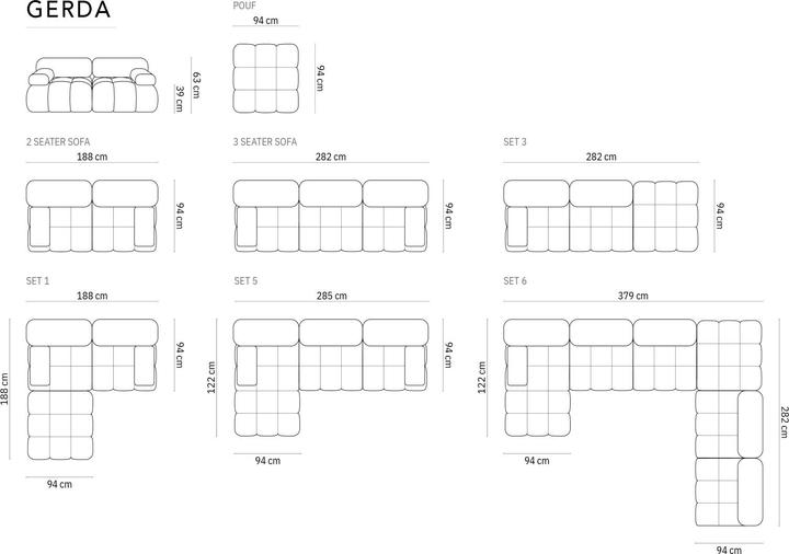 Actual product image Maison Heritage Gerda (3-seater, Modular sofa)