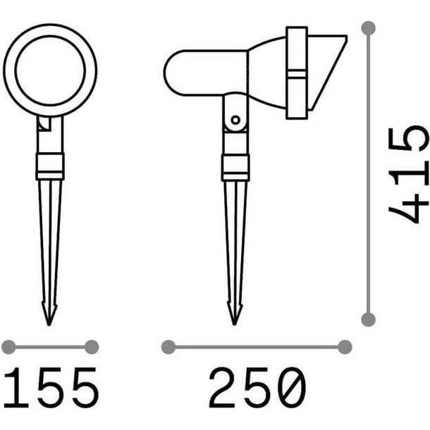 Thumbnail - Ideal lux, Gartenbeleuchtung, TERRA Bodenleuchte E27 dimmbar Anthrazit IP65 033044 (E27, IP67)