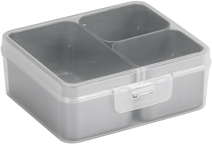 Actual product image Sunware Q-line storage box with 3 baskets 0.9L transparent metal-coloured (14.60 cm, 0.90 l)