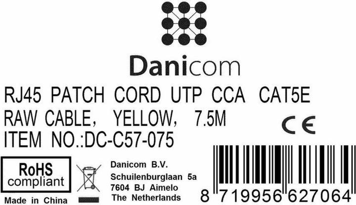 Produktbild Dsit CAT 5e Netzwerkkabel U/UTP (U/UTP, CAT5e, 7.50 m)