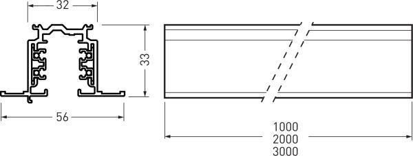 Image du produit Trilux Rail d'alimentation TRIL (100 cm)