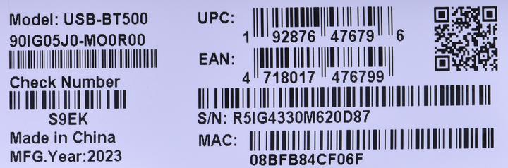 Actual product image ASUS USB Bluetooth Adapter USB-BT500 (Transmitter & Receiver)