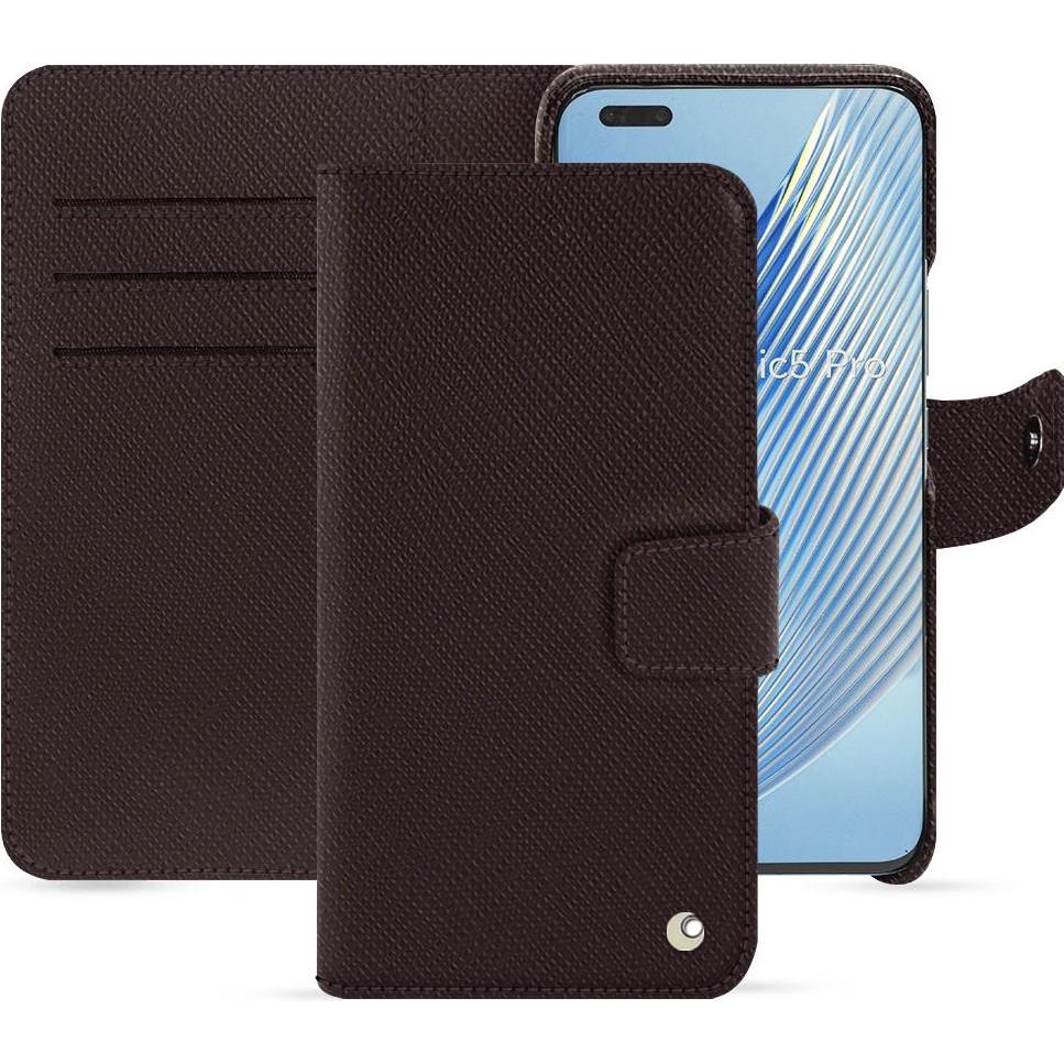 Noreve Lederschutzhülle Honor Magic5 Pro (Honor Magic5 Pro), Smartphone Hülle, Braun