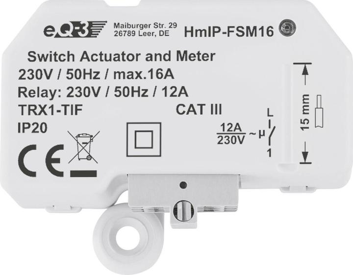 Homematic IP Interruttore-attuatore di misura, 16 A, da incasso (Attuatore dell'interruttore)
