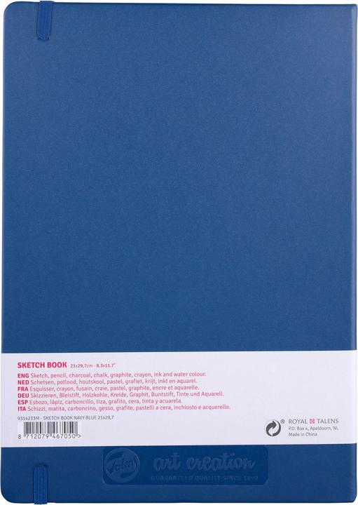 Produktbild Talens Sketchbook Navy Blue | 21 x 29.7 cm, 140 g, 80 sheets (21 x 29.7 cm, Blanko, Harter Einband)