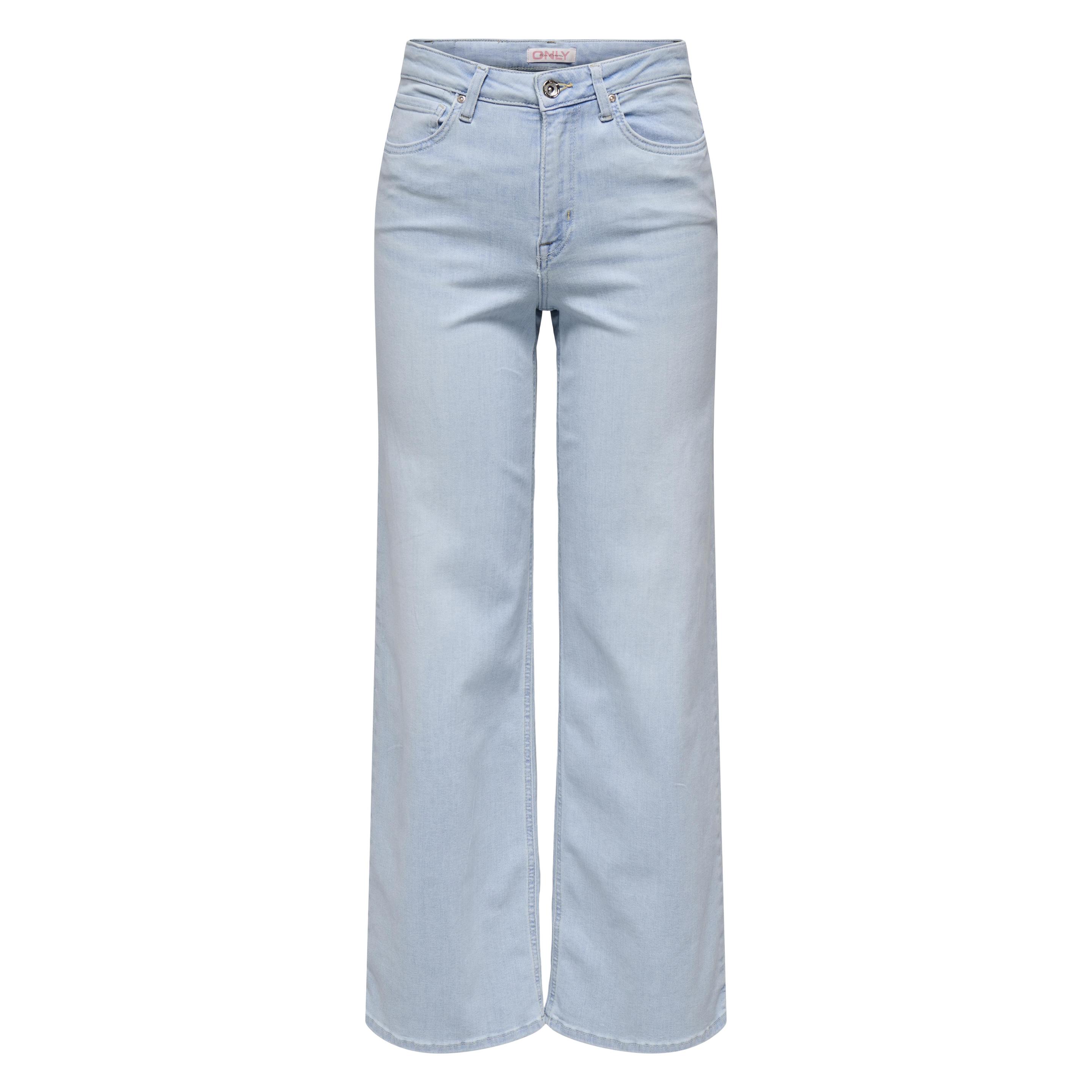Only, Damen, Jeans, Onlmadison Hohe Taille Weiter Beinschnitt Jeans Mit Weitem Bein, Blau, (34, M)